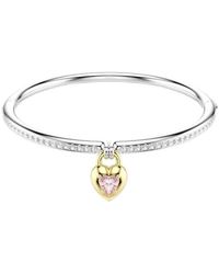 Swarovski - Idyllia Mixed Cuts Heart Bangle - Lyst