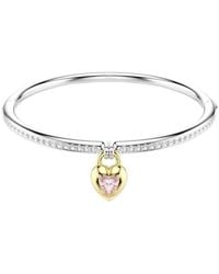 Swarovski - Idyllia Mixed Cuts Heart Bangle - Lyst