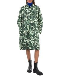 Burberry - Long All Over Rose Print Raincoat, Brand Size 8 (Us - Lyst