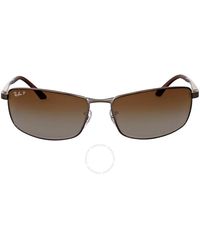 Ray-Ban - Brown Gradient Rectangular Sunglasses Rb3498 029/t5 - Lyst