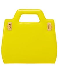 Ferragamo - Mini Wanda Top Handle Leather Hand Bag - Lyst