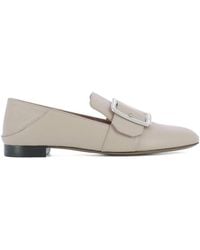 Bally - Janelle Buckle Leather Loafers, Brand Size 37.5 Us - Lyst