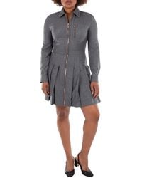 Fendi - Pleated Long Sleeves Wool Dress, Brand Size 42 (Us - Lyst