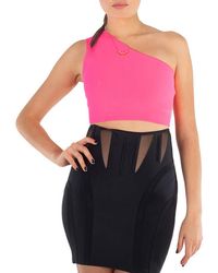 Victoria Beckham - One Shoulder Fitted Crop Top - Lyst