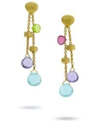 Marco Bicego - 18k Gold Paradise Mixed Stone Drop Double Drop Earrings Ob1553 Mix320 Y 02 - Lyst