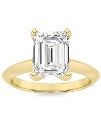 Mure And Co - 1Ctw Emerald Shaped Lab Grown Diamond (F/Vs) Knife Edge Shank Solitaire Engagement Ring - Lyst