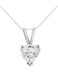 Haus of Brilliance - 14k White Gold 1/5 Cttw 3-prong Set Heart Shaped Solitaire Diamond 18'' Pendant Necklace - Lyst