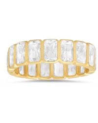 Kylie Harper - 14K Over Bezel-Set Emerald-Cut Cz Eternity Band Ring - Lyst