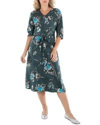 Max Mara - Cloe Belted Poplin Long-Sleeve Midi Dress - Lyst
