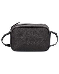 Brunello Cucinelli - Ultrablack Leather Beaded Shoulder Bag - Lyst