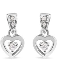 Haus of Brilliance - 14K 1/6 Cttw Diamond Dangle Heart Stud Earrings (H-I, Si2-I1) - Lyst