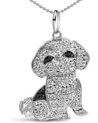 Haus of Brilliance - 925 Sterling 1/2 Cttw And Diamond Shih Tzu Dog 18" Pendant Necklace - Lyst