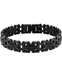 Robert Alton - 1/6Ctw Diamond Stainless Steel Link Bracelet - Lyst