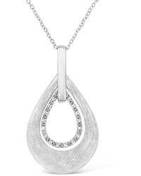 Haus of Brilliance - .925 Sterling Silver Prong-set Diamond Accent Fashion Double Drop Design 18'' Pendant Necklace - Lyst