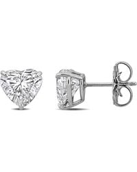Created Forever - 3 Ct Tw Lab Grown Heart Diamond Tw Stud Earrings 14K F Vs1 (Igi Certified) - Lyst