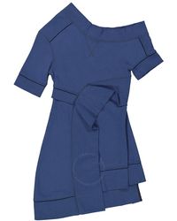 Burberry - One-shoulder Cotton-blend Sweatshirt Dress - Lyst