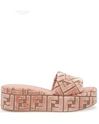 Fendi - Sunshine Flatform Wide-Band Slides, Brand Size 38 Us - Lyst