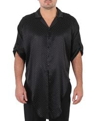 Saint Laurent - Micro Stud Details Knot-Hem Silk Shirt, Brand Size 39 - Lyst