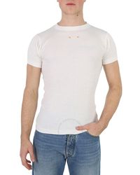 Maison Margiela - Ecru Fancy Rib Cotton T-shirt - Lyst