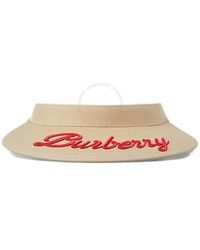 Burberry - Soft Fawn Varsity Logo Wide Peak Visor - Lyst