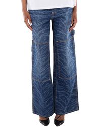 Stella McCartney - Tiger-Print Wide-Leg Cotton Jeans - Lyst