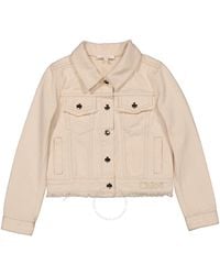 Chloé - Girls Ivory Cotton Denim Jacket - Lyst