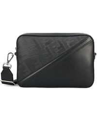 Fendi - Diagonal Stripe Ff Motif Camera Crossbody Bag - Lyst