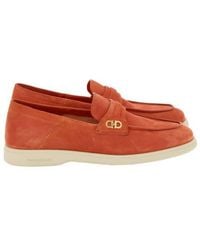 Ferragamo - Suede Gancini Loafers - Lyst