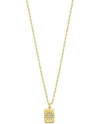 Tresorra - Sterling Plated Cz Starburst Locket Pendant Necklace - Lyst