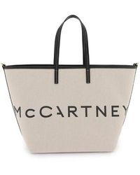 Stella McCartney - Logo Printed Cotton Tote Bag - Lyst