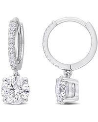 Created Forever - 2 1/10 Ct Tw Lab Created Diamond Huggie Charm Earrings - Lyst