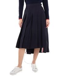 Thom Browne - Ladies Twill Pleated Midi Skirt, Brand Size 38 (Us - Lyst