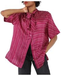 Chloé - Ladies Bow Tie Silk Blouse, Brand Size 38 (Us Size 4) - Lyst