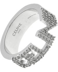 Celine - Monochroms Strass Ring - Lyst