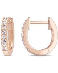 Amour - 1/10 Ct Tw Diamond Hoop Earrings - Lyst