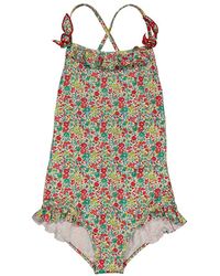 Bonpoint - Girls Floral Print Abbie Ruffled 1-piece Swimsuit - Lyst