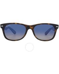 Ray-Ban - New Wayfarer Polarized Blue Gradient Square Sunglasses Rb2132 865/78 55 - Lyst