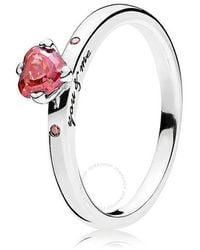 PANDORA - Sparkling Heart Ring - Lyst