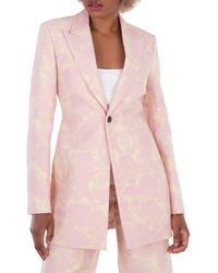 Burberry - Rose Wool Tailored Jacket, Brand Size 4 Us - Lyst