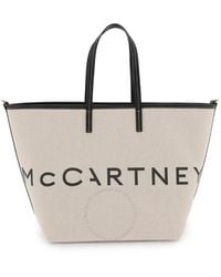 Stella McCartney - Logo Printed Cotton Tote Bag - Lyst