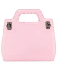 Ferragamo - Mini Wanda Top Handle Leather Hand Bag - Lyst