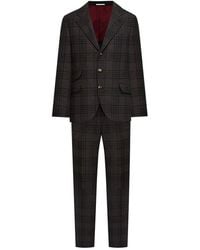 Brunello Cucinelli - Plaid Wool Silk Suit, Brand Size 50 (Us - Lyst