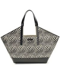 Marni - Raffia-Effect Two-Tone Shoulder Bag - Lyst
