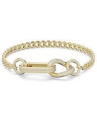 Swarovski - Ladies Dextera-Tone Plated Mixed Links Pave Bracelet - Lyst