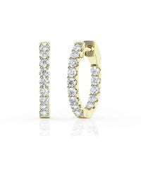 Brilliant Diamond - 1 Carat Round Lab Grown Inside Out Diamond Huggie Hoop Earrings - Lyst