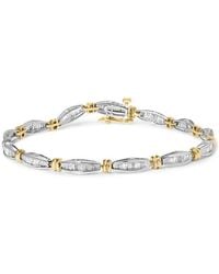 Haus of Brilliance - 10K Two-Tone 2.0 Cttw Baguette Diamond Channel Link Bracelet - Lyst