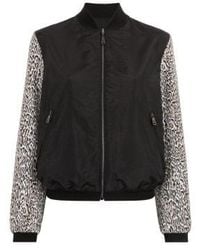 Roberto Cavalli - Animal Print Sleeves Bomber Jacket, Brand Size 38 Us - Lyst