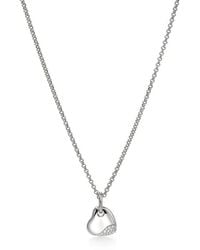 John Hardy - Sterling Pebble Small Heart Pave Diamond Necklace - Lyst
