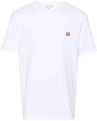 Maison Kitsuné - Fox Head Patch Cotton T-Shirt, Size X-Small - Lyst