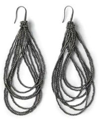 Brunello Cucinelli - Gunmetal Multi-Strand Drop Earrings - Lyst
